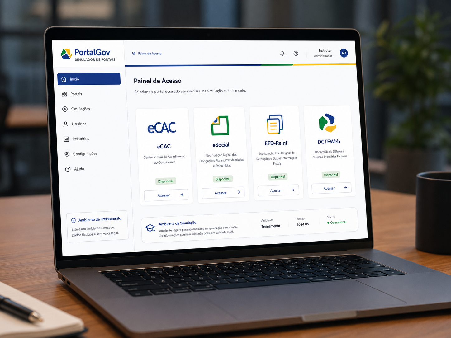PortalGov - Plataforma Simuladores